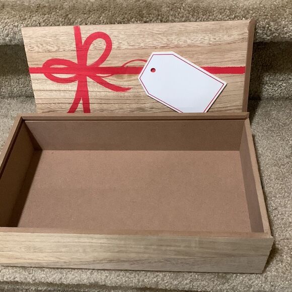 WOODEN Gift Box New Unused slide off cover - Picture 3 of 10